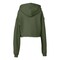 Bella + Canvas Cropped Fleece Hoodie - Military Green, Size Small